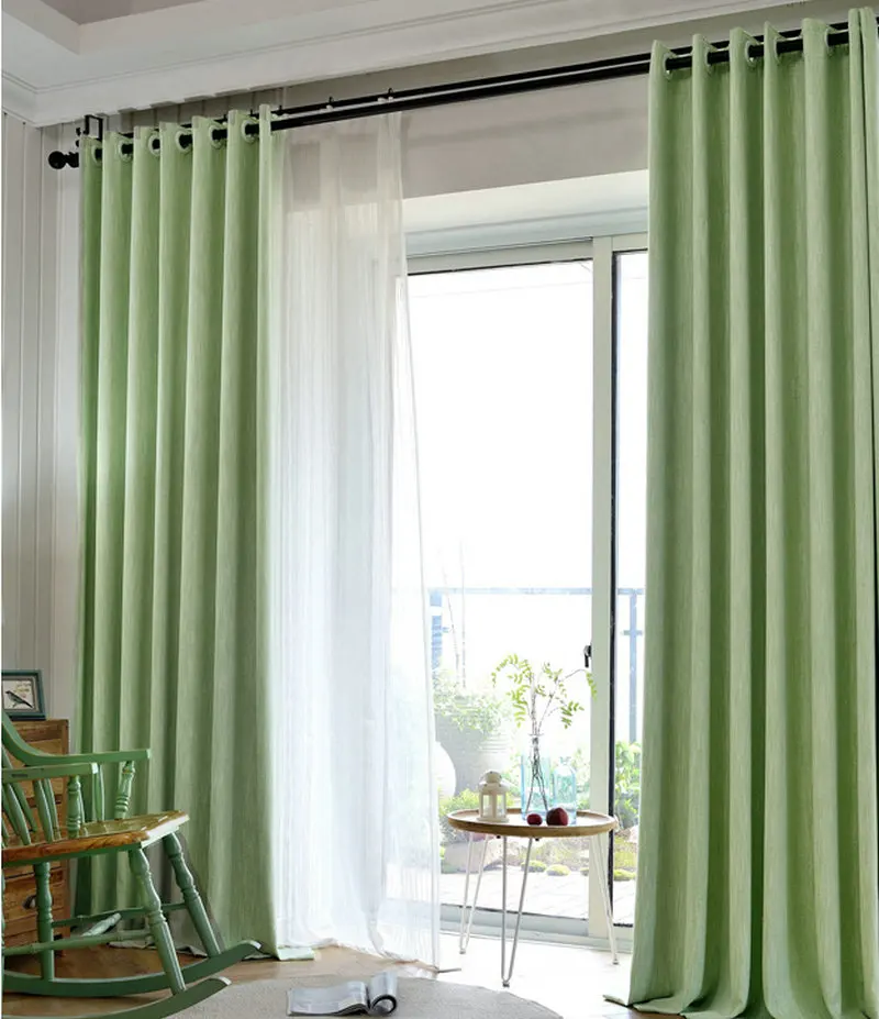 Luxury Linen Cotton Blackout Curtains For Living Room Bedroom Kitchen