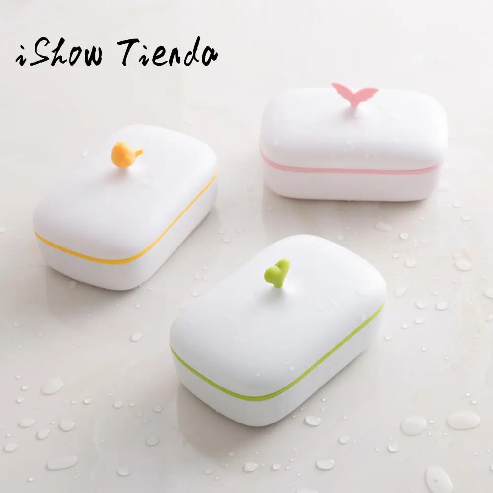

ISHOWTIENDA Soap Dispenser Dish Case Holder Container Box For Bathroom Travel Carry Case#20