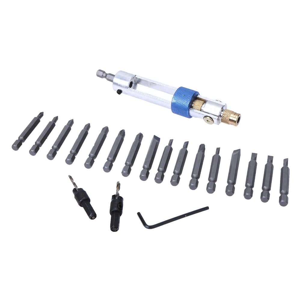 20pcs Drill Driver Universal Drill Wrench Double Use Screwdriver Set HSS Screwdriver Bits Woodworking Hand Tools Set