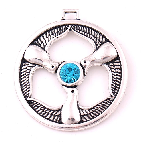 Мода риэннон три кулон с птицами Вельш богиня птицы Кристалл амулет ювелирные изделия - Окраска металла: blue