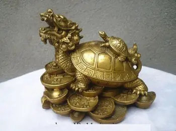 

Details about lucky Chinese handwork Bronze Fengshui Dragon Turtle Statue