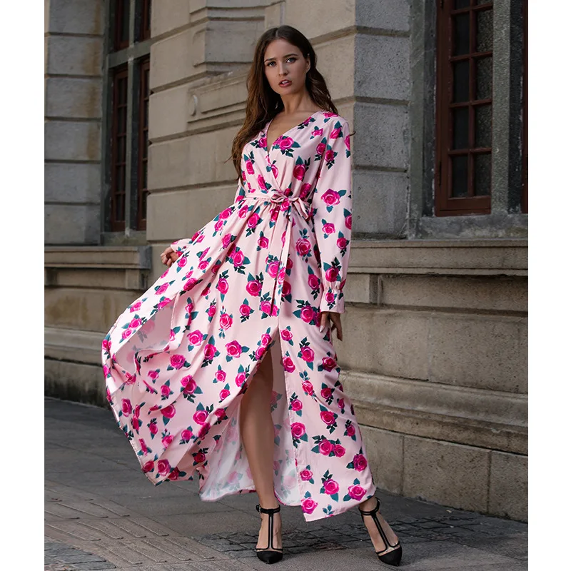 Vestido Largo YouKD De Algodón Estampado Floral Kaftan Bohemio Para Playa  Y Verano