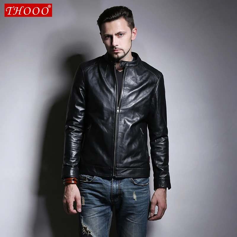 Thooo men's spring and autumn fashion sheepskin jacket genuine leather