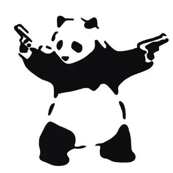

1 pc Lovely Panda with Two Guns 3D Car Truck Window Reflective Sticker Decal Bumper Truck Funny Stickers