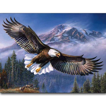 

Art Full square Diamond Painting"An eagle flying on a snowy mountain"Diamond Embroidery Cross Stitch Rhinestone Mosaic