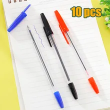 10 шт./лот, хорошая шариковая ручка 1,0 мм с черными, синими и красными чернилами/хорошее качество/школьные принадлежности/канцелярские принадлежности/papelaria