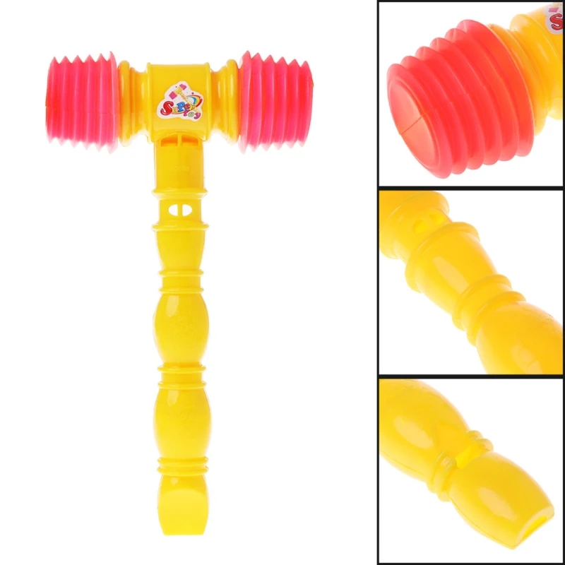 Для маленьких детей 25 см детская тренировочная ручка для маленьких детей пластиковые молотки игрушки-свистки хлопушка