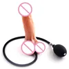 Inflatable Realistic Big Silicone Penis Vagina Massager Dildos Female Masturbation Sex Toys 1