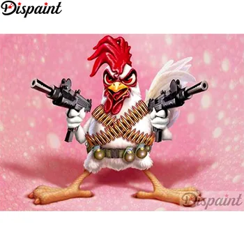 

Dispaint Full Square/Round Drill 5D DIY Diamond Painting "Cartoon chicken gun" 3D Embroidery Cross Stitch Home Decor Gift A17259