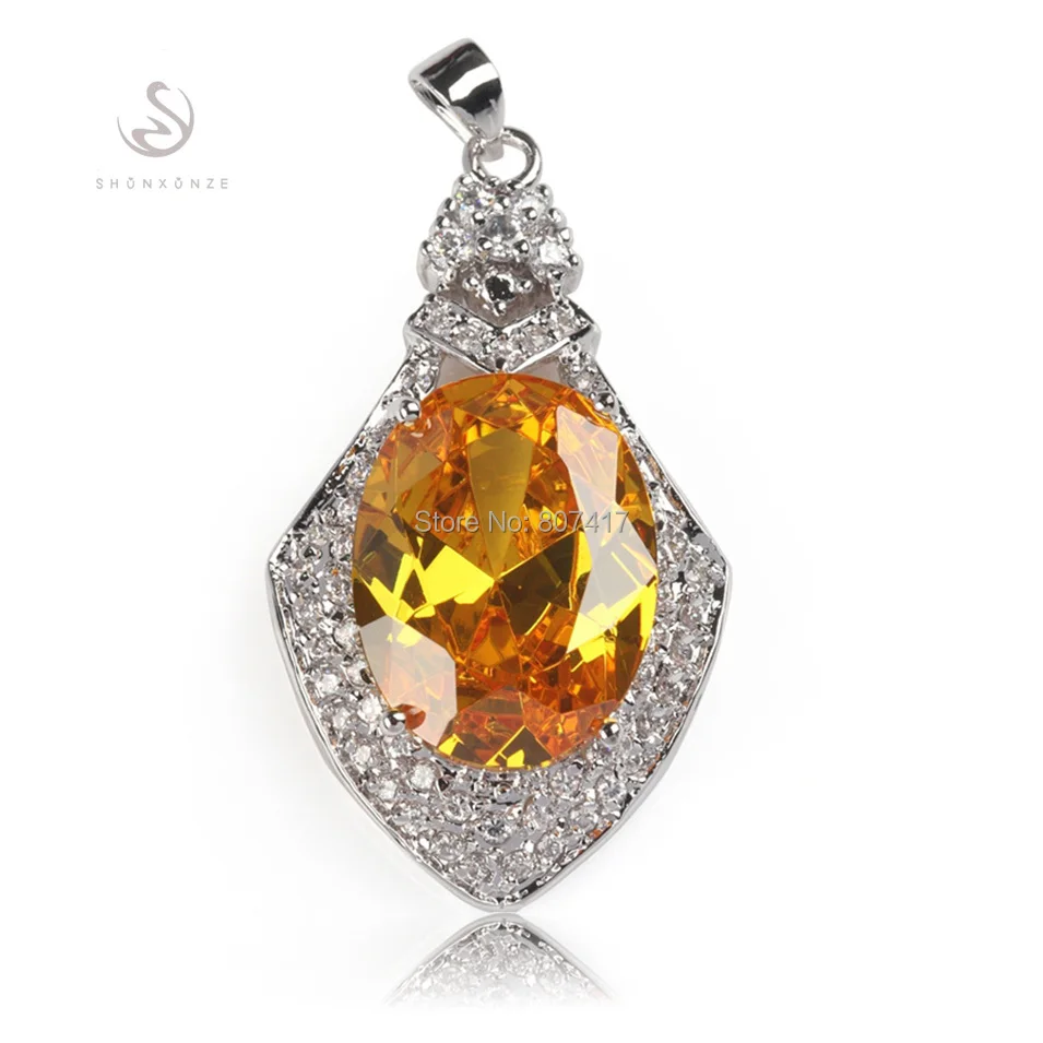 Classic yellow Cubic Zirconia fashion Punk Silver Plated cute Recommend Best Sellers Pendants R655