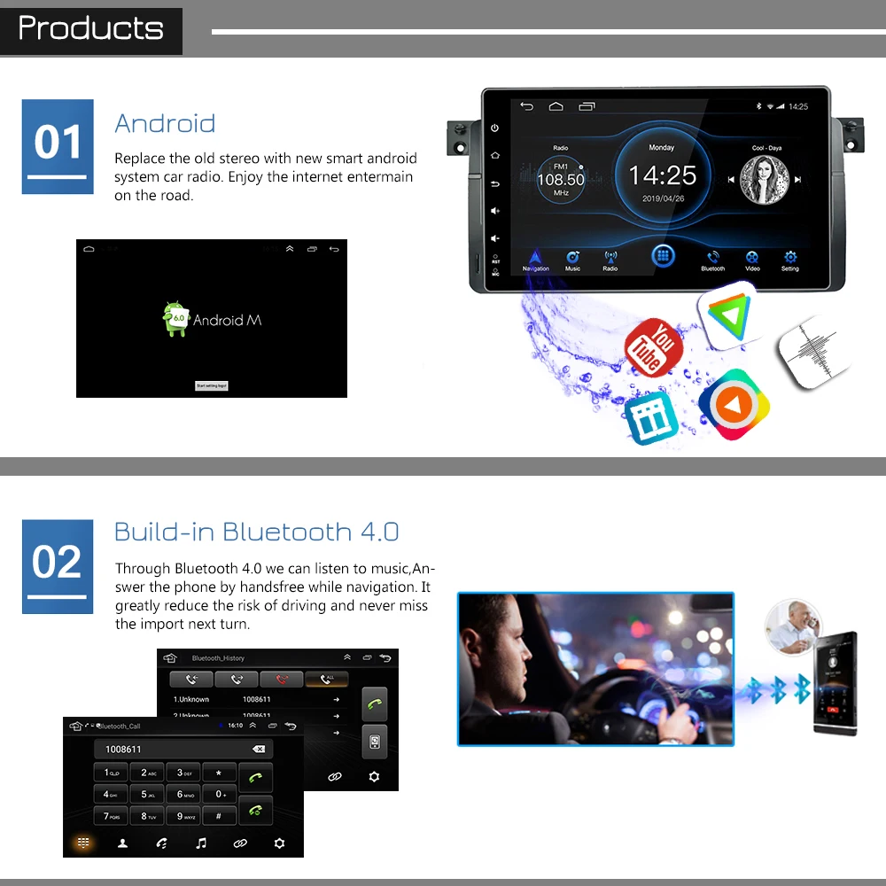 Perfect Panlelo Qcta Core Android GPS Navigation For BMW E46 Android 8.1 4G RAM Audio Radio IPS Screen Multimedia For BMW E46 RDS WiFi 0