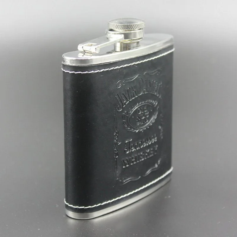 Portable 7oz Stainless Steel Hip Flask With Leather Funnel Drinking Cup as Gift Whiskey Honest Flask for Whiskey  Liquor Wine (15)