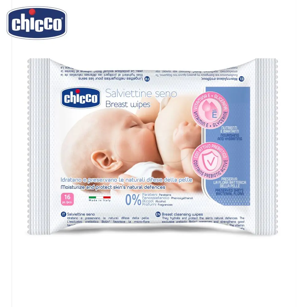 Очищающие салфетки для груди Chicco 16 шт. 0 мес.+|Салфетки рожениц| |