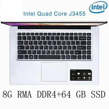 P2-13 8G RAM 64G SSD Intel Celeron J3455 Gaming laptop notebook computer keyboard and OS language available for choose