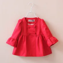 Зимняя одежда для маленьких девочек, красный плащ-Пыльник, Детская куртка, пальто для маленьких девочек, пальто и куртки для девочек, детская мода, детская куртка