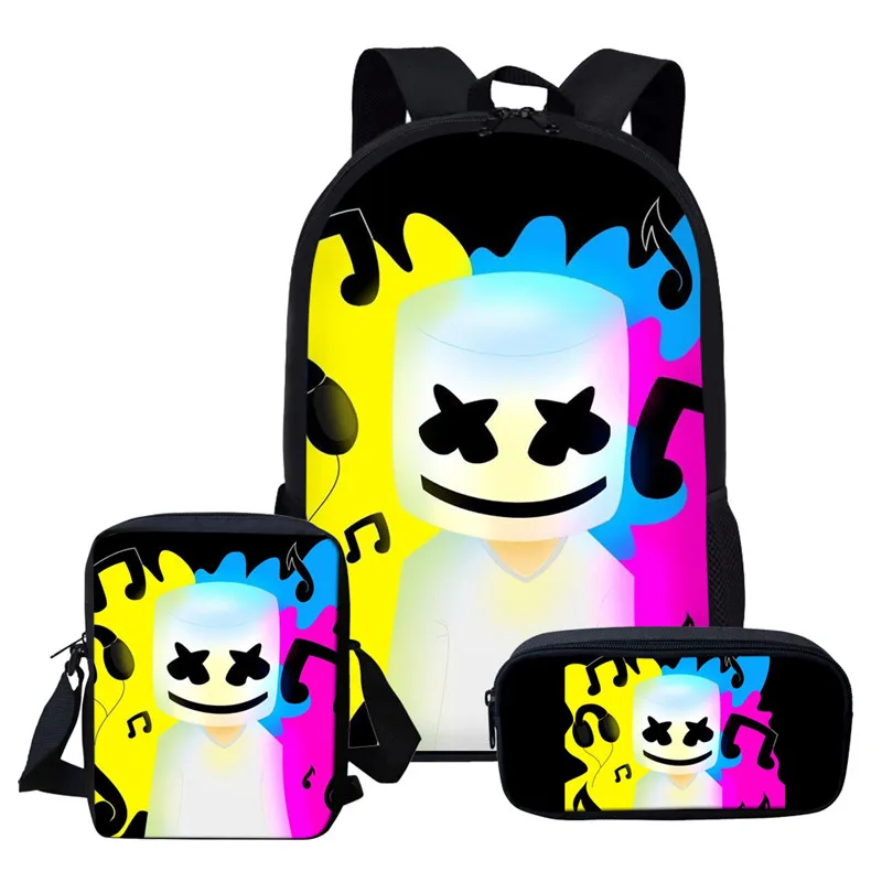 FORUDESIGNS/Животные, волк, кошка, принт, 3 шт., школьная сумка для девочек, детский рюкзак для детского сада, японский школьный рюкзак, студенческие Мультяшные сумки для книг - Цвет: L4744CEK
