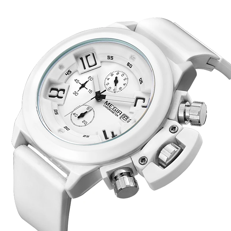 Хронограф megir Спортивная функция мужские s часы лучший бренд класса люкс силиконовые наручные часы Мужские кварцевые часы relogio masculino