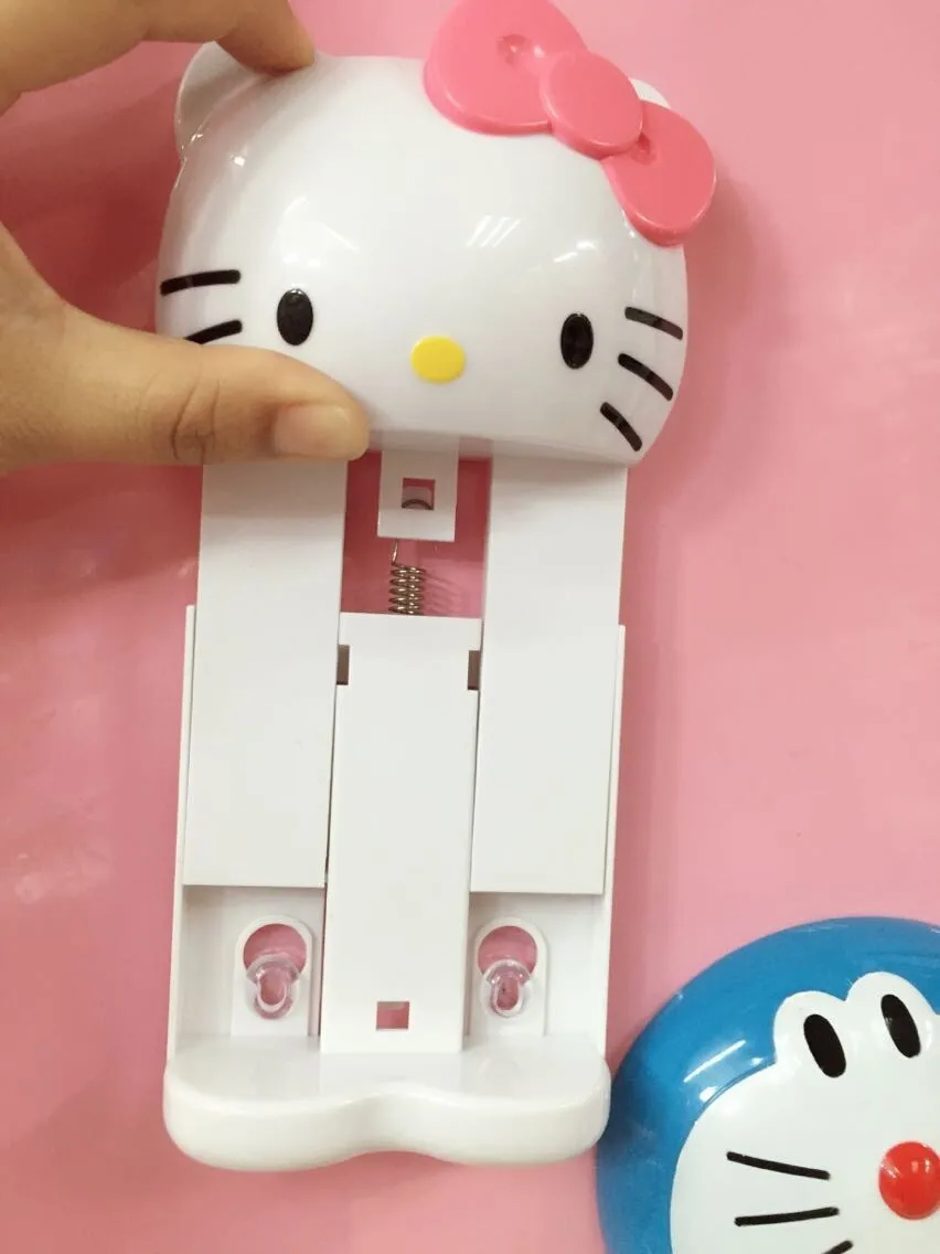 Бытовой hello kitty для полотенец, на присоске, с зажимом, креативная прочность, бесшовный настенный держатель для туалетной бумаги на присоске, стойка для ванной и кухни