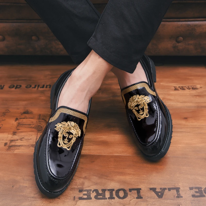 

ARUONET Designer Classic Patent Leather Men Dress Shoes Luxury Formal Oxfords Casual Business Suit Leather Shoes Herren Schuhe