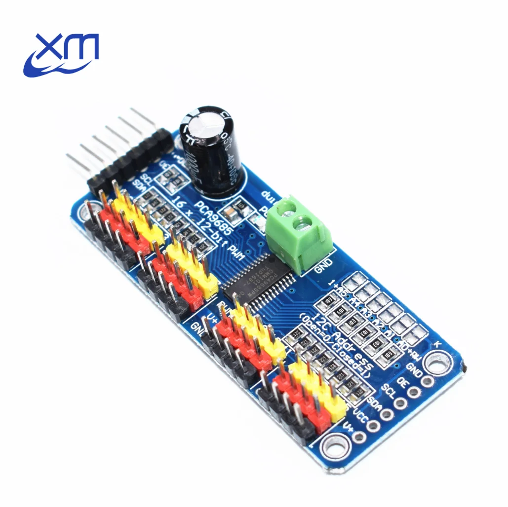 10 шт./лот 16 канал 12-бит ШИМ/Servo Driver-I2C интерфейс PCA9685 модуль