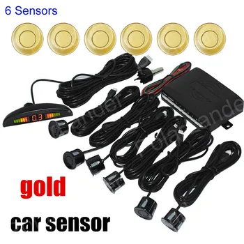 

Car LED 6 Parking Sensors Auto Reverse Backup Radar Detector Parking Assist System LED Display Monitor 9 colors available
