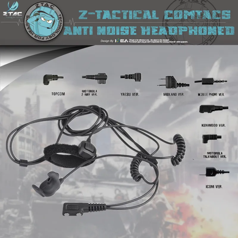 

Z-Tactical Bone Conduction Headset with finger PTT Z010 Communicate freely in noisy environment Silicone Rubber PTT