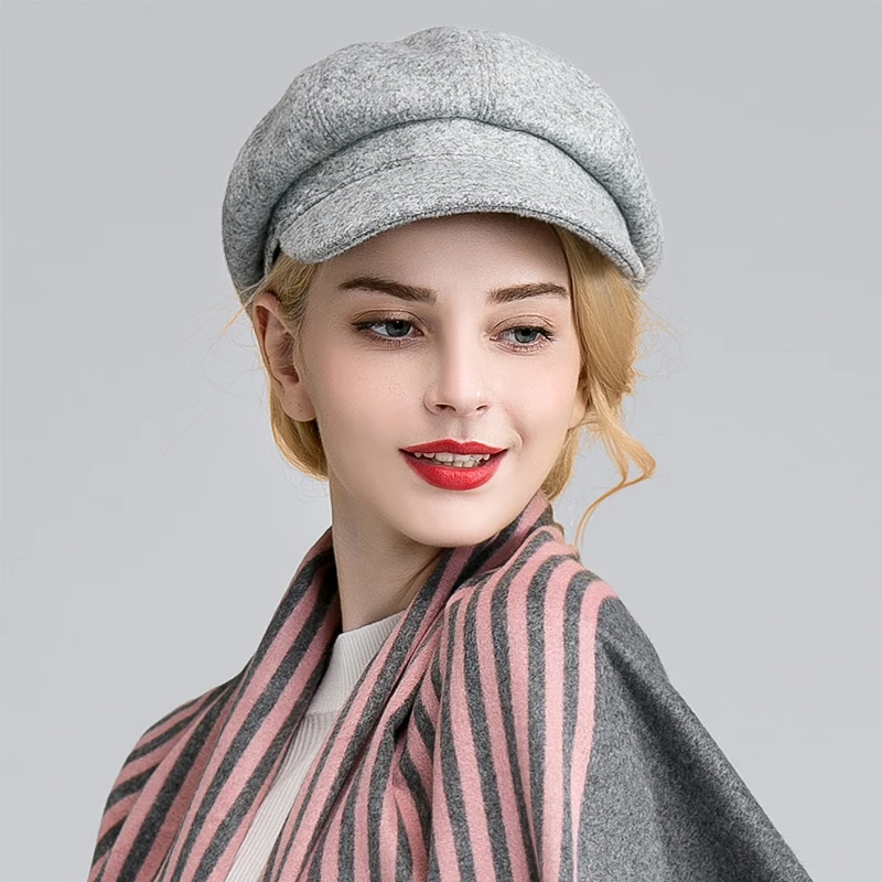Female Korean Winter Hat Beret tide fashion winter Millinery octagonal