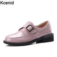 Kcenid/Новинка года; винтажные туфли из натуральной коровьей кожи на платформе; модные женские туфли-оксфорды ручной работы с пряжкой и ремешком; цвет черный, розовый, белый