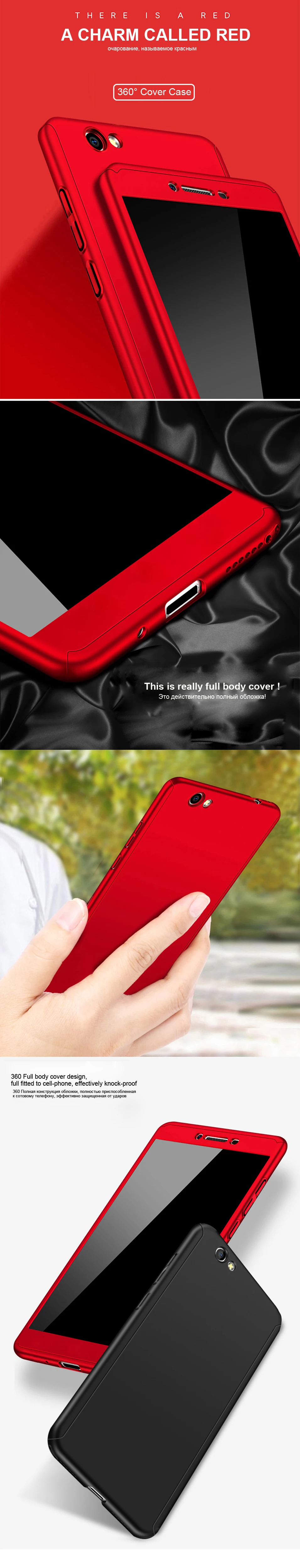 360 Full Protection Case with Glass for vivo Y91i Y81 Y93 Y95 Y91C Case Matte Hard Phone Cover for vivo V9 V7 Plus case Coque (7)