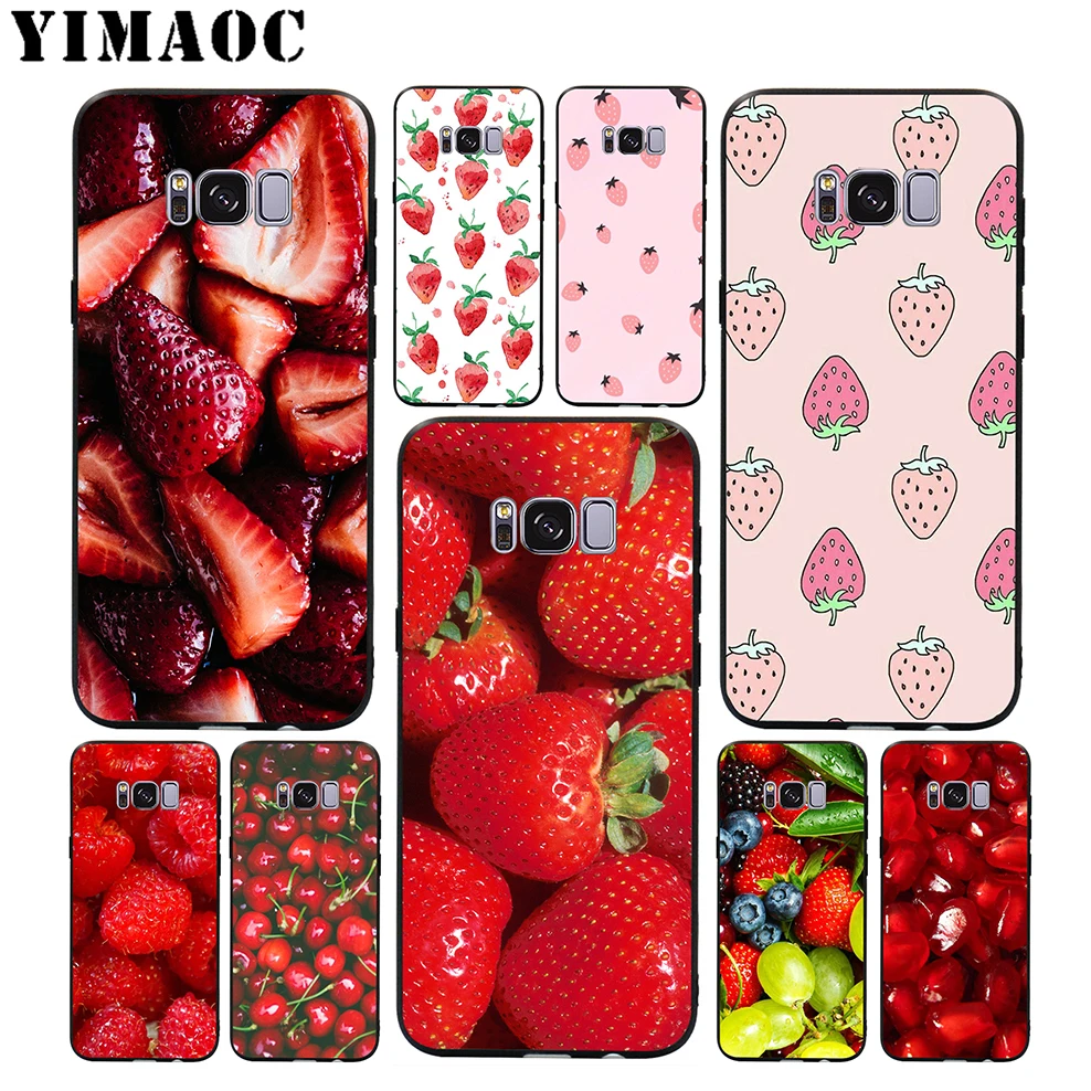 YIMAOC Fruit Strawberries Soft Case for Samsung Galaxy S10 S10e S9 S8 A6 Plus S7 S6 Edge A7 A5 A3 J6 Note 9 8 |