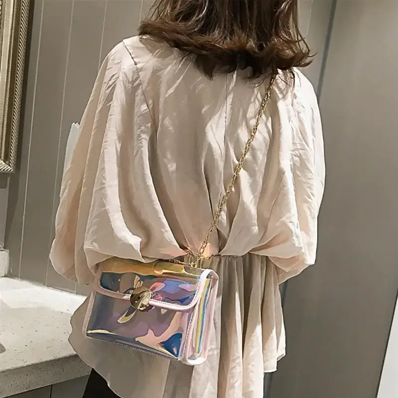 

Fashion Wild Transparent PVC Shoulder Bags Women Candy Color Women Jelly Bags Solid Color Large Capacity Crossbody Bag For Women