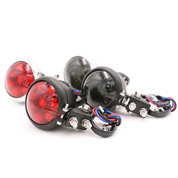 

12V LED Motorcycle Vintage Taillights Bates Style Led Brake Light Parking Tail Light Cafe Racer Scrambler for Chopper Custom