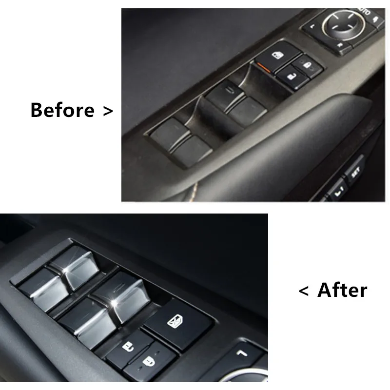 Хромированная Накладка для межкомнатных дверей, окон, стекол, кнопка подъема, накладка, блестки, АБС-пластик, стильные автомобильные аксессуары, наклейка для Lexus NX300h 200t 200