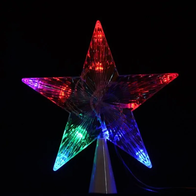 Большая Рождественская елка Топпер Звездные огни лампа многоцветное украшение 100-240 В