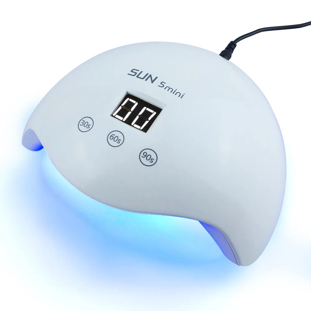 SUN5 Mini Portable LED UV Lamp Nail Dryer Curing For UV Gel Quick Dry ...