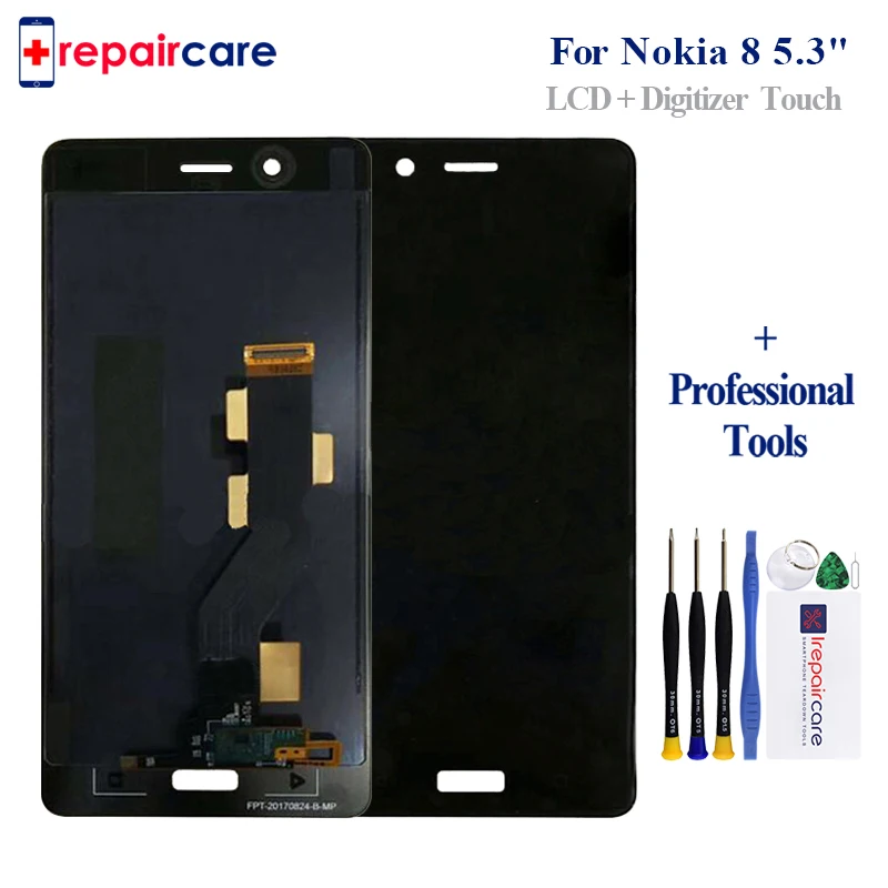 

5PCS Free Ship 100% Tested Original New For Nokia 8 LCD Display Touch Screen Digitizer Panel Assembly Repair Replacement Parts