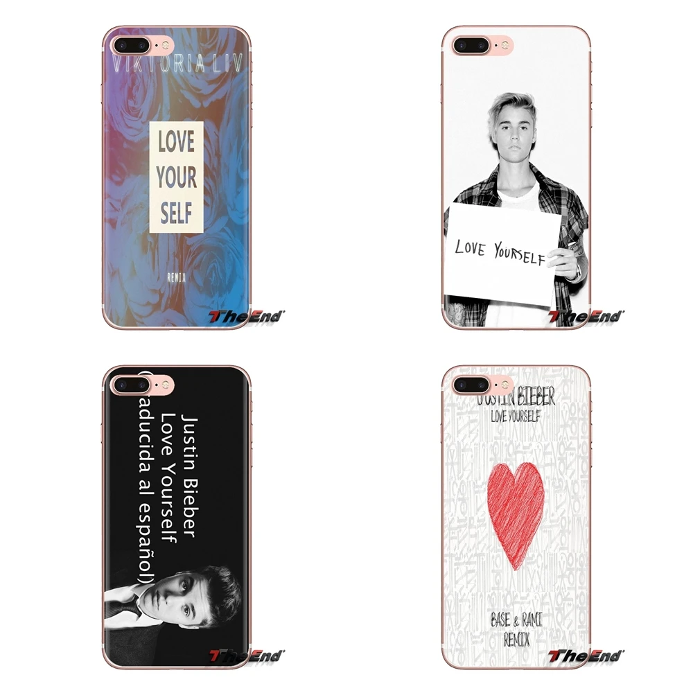 For Xiaomi Redmi 4A S2 Note 3 3S 4 4X 5 Plus 6 7 6A Pro Pocophone F1 Love Yourself Justin Bieber Pattern Transparent TPU Housing |