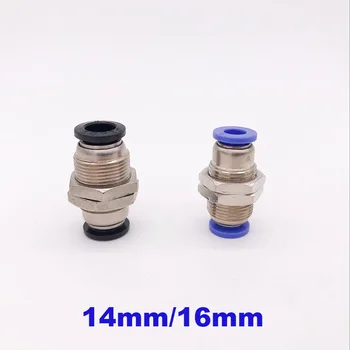

Brass through wall connector 14mm 16mm pneumatic hose straight quick fitting PM-14/16 air pipe one touch bulkhead union joint