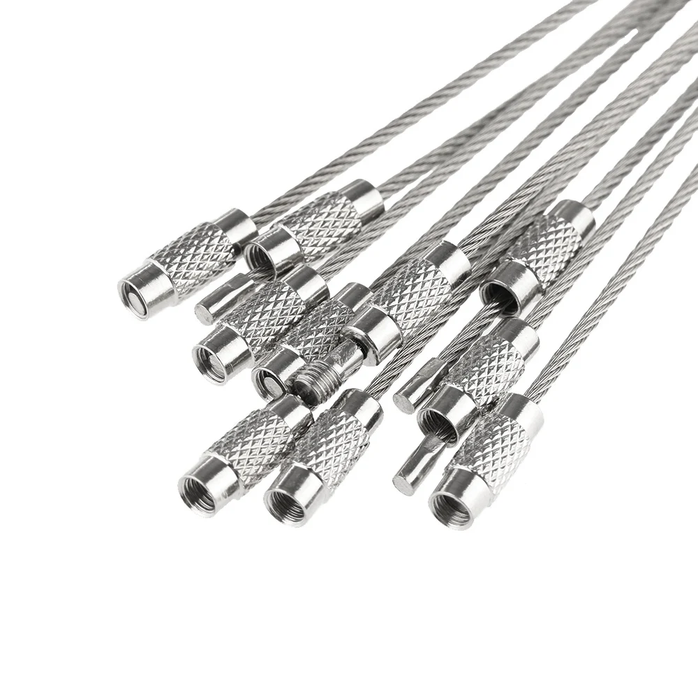 Buy 10 PCS Stainless Steel Wire Keychains Cable Key