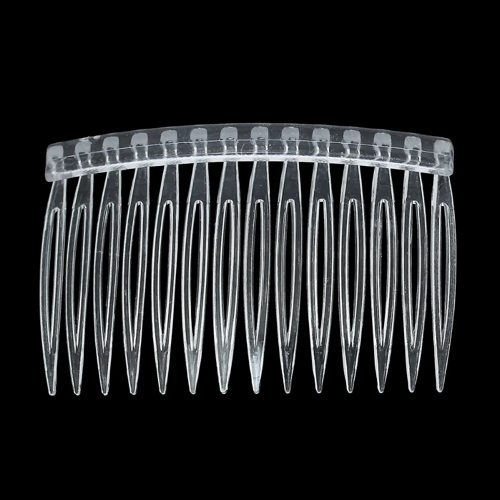 

DoreenBeads Acrylic Hair Clips Comb Shape Transparent 71mm(2 6/8")x 46mm(1 6/8"),20 PCs
