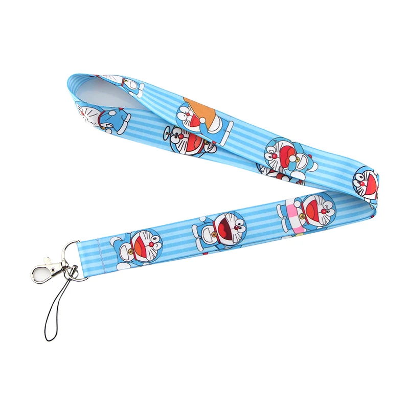 

K185 Doraemon Robot Cat lanyards Id badge holder keychain ID Card Pass Gym Mobile Badge Holder Lanyard Key Holder