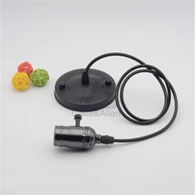 E26 алюминиевая лампа держатель UL Эдисон лампа базы с ручкой переключатель лампы гнездо с черным кабелем и потолочной пластиной