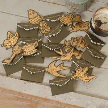 

ENO Greeting mini greeting cards message for you cards gift gold metallic vintage small cards party favor