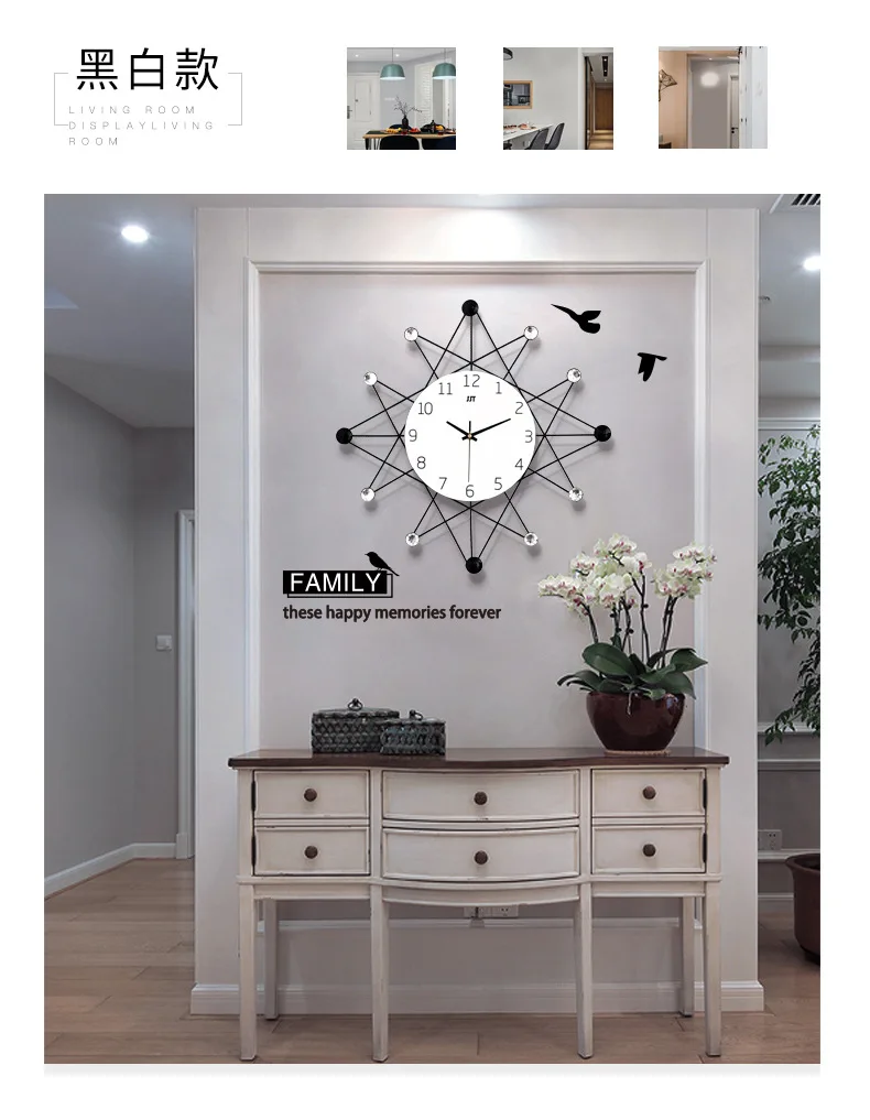 Скандинавские креативные модные современные 3D настенные часы домашний декор продуктов деревянные и металлические большие настенные часы промышленные