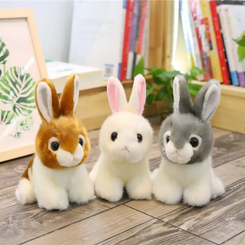 Имитация кролика мягкие животные пушистые мягкие высокого качества серый белый кролик жизнь как стиль плюшевые игрушки животных подарок для маленькой девочки