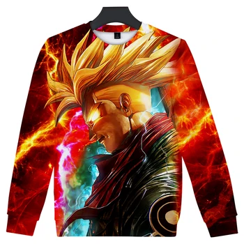 

New Dragon Ball 3D Son Goku Super Saiyan God Super Saiyan Bluee Sweatshirt 3D Printing Anime Cartoon Pullover