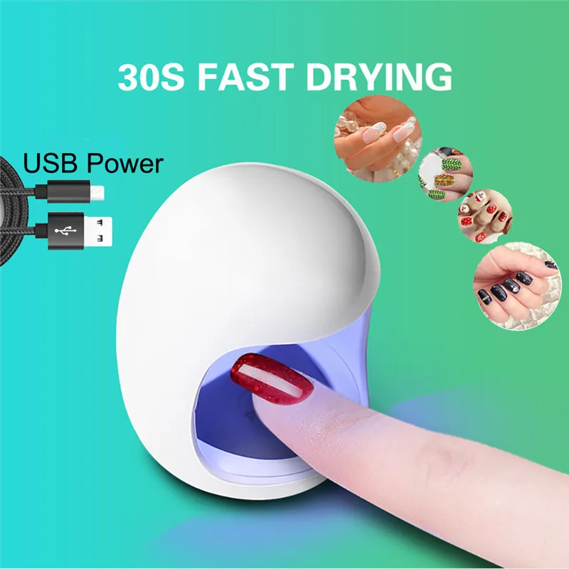 

3W Mini USB UV Nail Gel Curing Lamp Light Nail Gel Polish Dryer 58x45x45mm Nail Art Machine LED UV Lamp