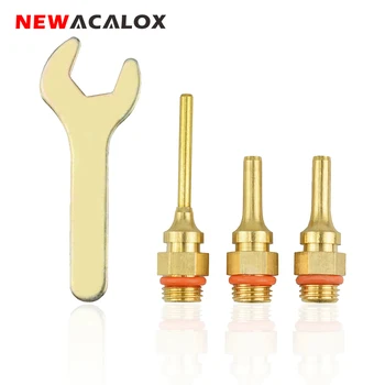 

NEWACALOX Large Diameter Hot Melt Glue Gun Nozzle 1.5x55mm 2.0x38mm 3.0x38mm 4 pcs/lot High Quality Steel Material with Wrench