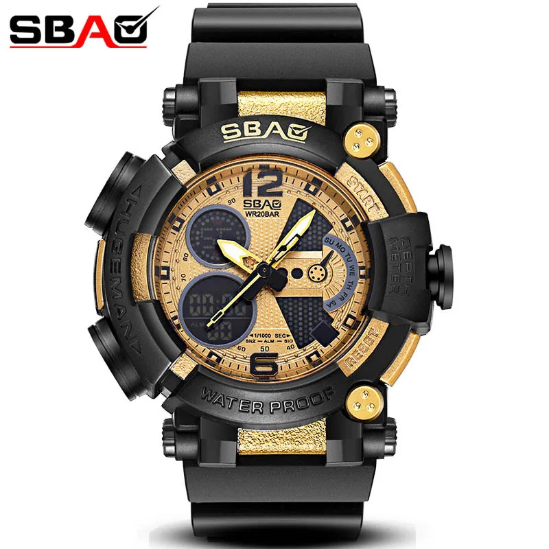 Online Reloj electrónico multifunción SBAO de nuevo diseño, reloj deportivo para hombre, cronógrafo, cronógrafo, reloj para niño