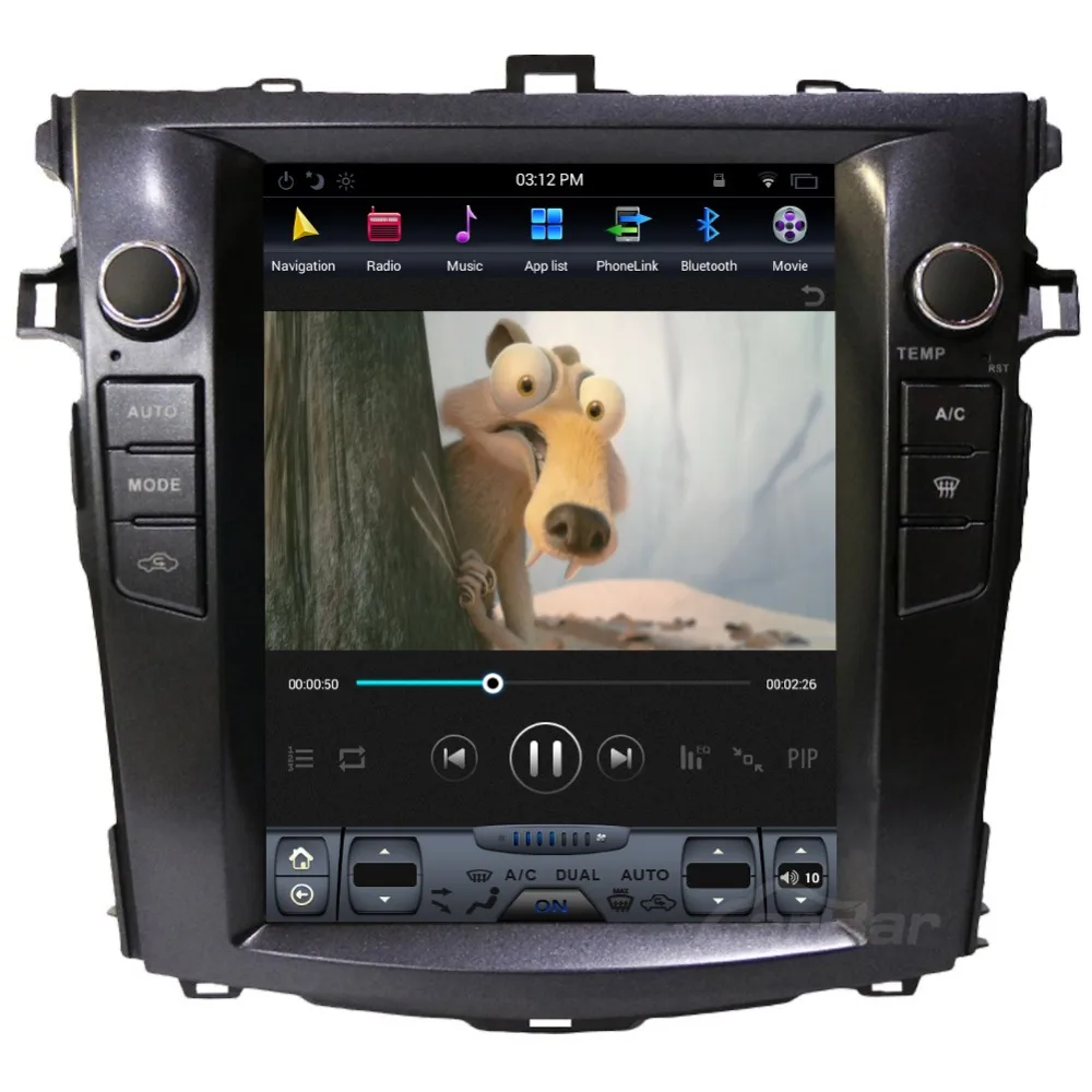 10," вертикальный огромный экран 1024*768 Android автомобильный DVD gps навигатор радио плеер для Toyota Corolla 2007-2012 четырехъядерный